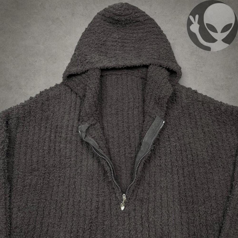 Custom Wool Robe adult extra large grey quarterzip hooded - Picture 5 of 7